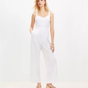 Loft Linen Cotton Strappy Jumpsuit